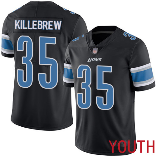 Detroit Lions Limited Black Youth Miles Killebrew Jersey NFL Football #35 Rush Vapor Untouchable